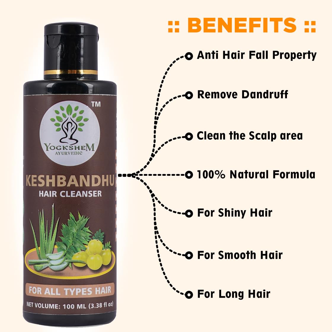 YOGKSHEM AYURVEDIC KESHBANDHU HAIR COMBO (Hair Oil & Hair Cleanser) | Natural Hair Care Combo
