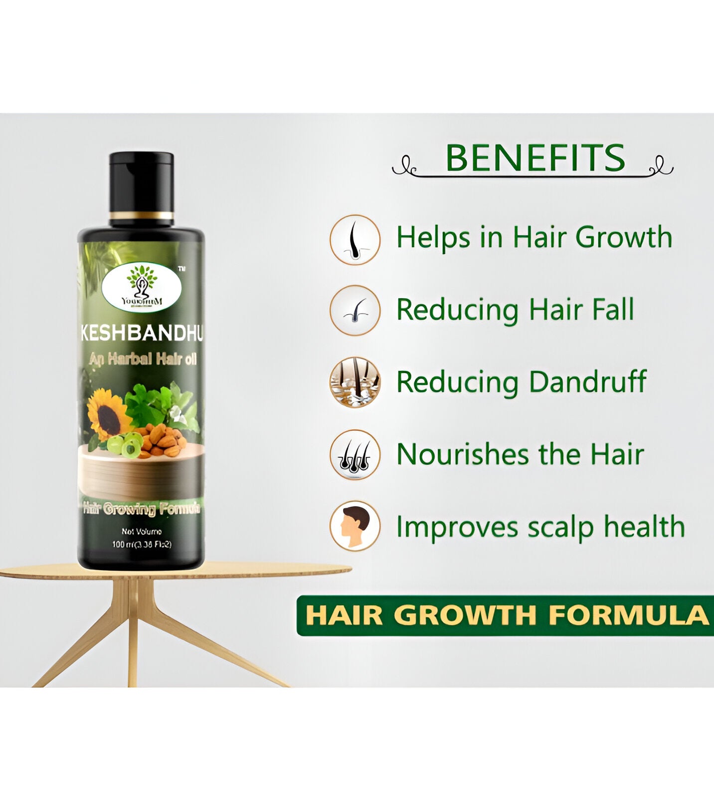 YOGKSHEM AYURVEDIC KESHBANDHU HAIR COMBO (Hair Oil & Hair Cleanser) | Natural Hair Care Combo